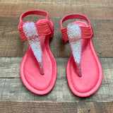 Dream Paris Hot Pink Glitter Sandals- Size 7 (Like New)