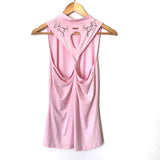 All Day Alba Light Pink Ronda Workout Top with Key Hole Back and Mock Neck- Size S