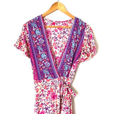 No Brand Floral Wrap Dress with Matching Head Wrap- Size M
