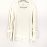 Loveriche Ivory Soft Sweater with Tie Sleeves- Size L