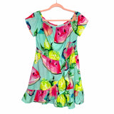 No Brand Watermelon Print Elastic Waist Faux Wrap Dress- Size ~S (see notes)
