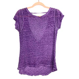 AG Jeans Purple Heathered Cut Out Back Top- Size XS