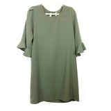 Red Lolly Olive Ruffle Sleeve Key Hole Back Shift Dress- Size L (sold out online)