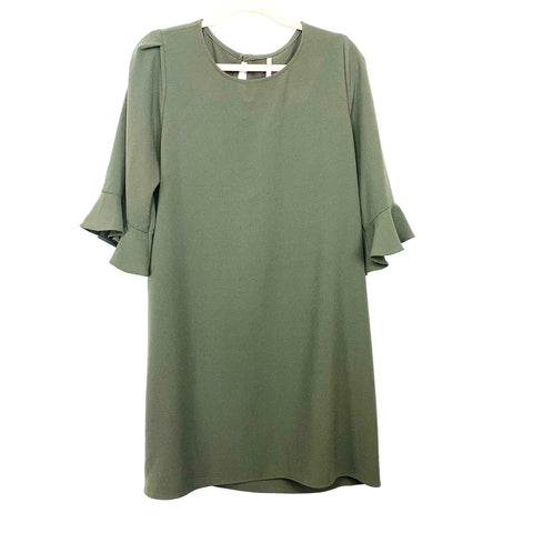 Red Lolly Olive Ruffle Sleeve Key Hole Back Shift Dress- Size L (sold out online)