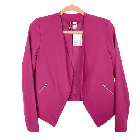 Divided by H&M Berry Open Front with Zipper Pockets Blazer NWT- Size 2