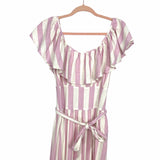 Buddy Love Purple and White Striped Ruffle Belted Maxi Dress- Size XS (sold out online)