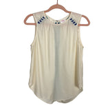 Parker 100% Silk Off White Exposed Back Tank Blouse- Size S