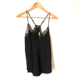 Lovestitch Black Silky Lace Trim Cami NWT- Size S