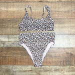 Xhilaration Animal Print Ribbed Padded Bikini Top- Size M (sold out online, we have matching bottoms)