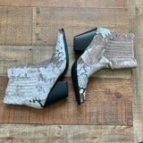 Cape Robbin Faux Suede and Leather Snakeskin Pointed Toe Cowboy Booties- Size 9 (GREAT CONDITION)