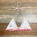 Tularosa Pink/White/Orange Pom Pom Bikini Top- Size M (we have matching bottoms)