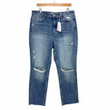 Vervet Super High Rise Distressed Straight Jeans NWT- Size 32 (Inseam 27")