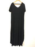 No Brand Black V-Neck Choker Maxi Dress- Size S