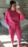 J Crew Pink Waffle Sweatshirt- Size L (we have matching pants)