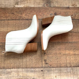 Marc Fisher Ivory Leather Annabel Western Heeled Pointed Toe Bootie- Size 7