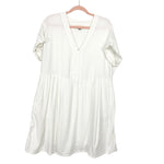 Universal Thread White Linen Blend Lined Baby Doll Dress- Size XL