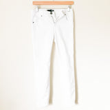 Kut From the Kloth White Connie Ankle Skinny Jeans with Raw Hem- Size 2 (Inseam 25")