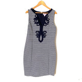 Lilly Pulitzer Navy White Striped Embroidered Dress- Size XL