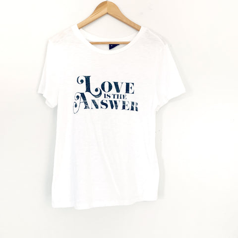 Blank Paige White Graphic Tee “Love is the Answer”- Size S