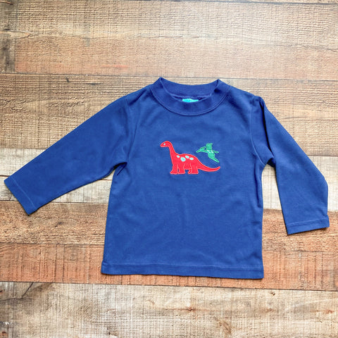 Claire and Charlie Navy Dinosaur Long Sleeve Tee- Size 3