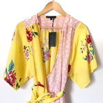 Gibson Yellow Floral Wrap Top NWT- Size XS