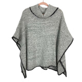 Bishop + Young Gray with Black Flecks and Black Trim Cowl Neck Poncho- Size M (sold out online)