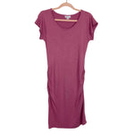 Oh Mamma Mulberry Ruched T-Shirt Maternity Dress- Size S