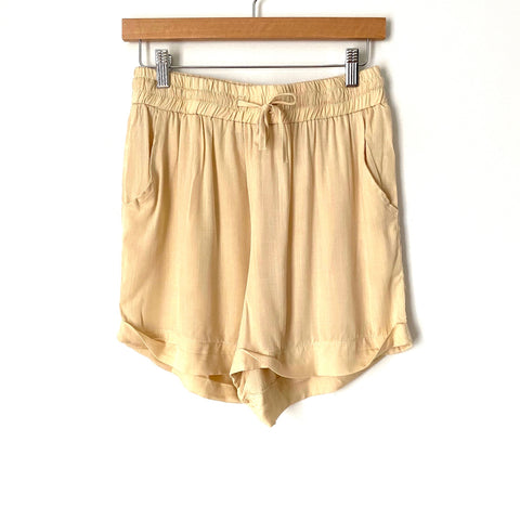 Amaryllis Tan Elastic Waist Shorts- Size XL