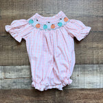 Shrimp & Grits Gingham Smocked Pumpkin Bubble- Size 3M