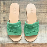 ABLE Green Suede Slip On Sandals NWOT- Size 6.5