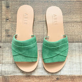 ABLE Green Suede Slip On Sandals NWOT- Size 6.5