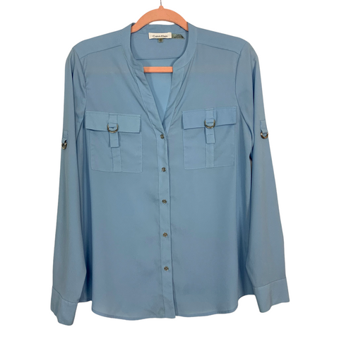 Calvin Klein Light Blue Button Down Top- Size XS