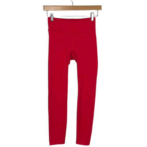 Outdoor Voices Red Lined Print Cropped Leggings- Size XS (Inseam 23.5”)