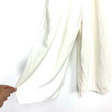 No Brand White Smocked Faux Button Bodice Tie Strap Cropped Jumpsuit- Size M