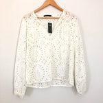 Abercrombie & Fitch Eyelet Long Sleeve Blouse NWT - Size S