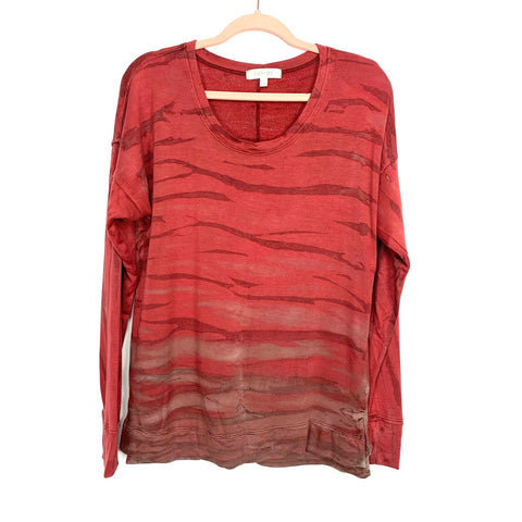 River + Sky Red Animal Print Top- Size S