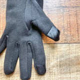 No Brand Black Button Detail with Thumb/Index Finger Touch Screen Pad Fleece Lined Gloves