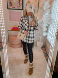 Abercrombie & Fitch Black/White Plaid Button Up Flannel NWT- Size M