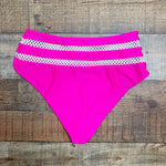 Lovers + Friends Hot Pink Crochet Trim Bikini Bottoms- Size S (sold out online, we have matching top)