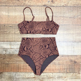 Mara Hoffman Brown Snakeskin Print Bikini Top- Size M (sold out online, we have matching bottoms)