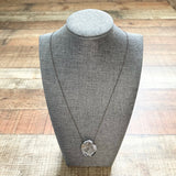 No Brand Slice Marbled Stone Pendant Necklace