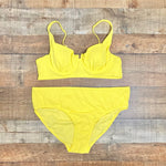 Stoney Clover x Target Yellow Textured with Back Cut Out Padded Underwire Bikini Top- Size XL (we have matching bottoms)