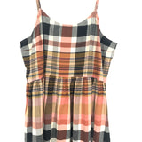 Madewell Orange & Brown Plaid Dress- Size L