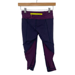 Lululemon Burgundy and Navy Blue Ruched Hem Cropped Leggings- Size ~4 ( See Notes,Inseam 16")