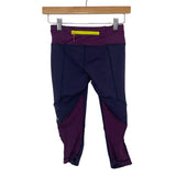 Lululemon Burgundy and Navy Blue Ruched Hem Cropped Leggings- Size ~4 ( See Notes,Inseam 16")