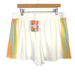 Show Me Your Mumu x Barbie White with Rainbow Stripes Shorts NWT- Size XL