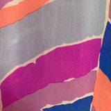 Zinke Pink/Blue/Orange Patterned 100% Silk Racerback Cover Up- Size L (see notes)