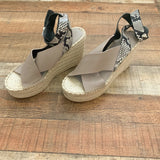 Mark Fisher Grey/Animal Print Espadrille Wedge Sandal- Size 10 (Like New Condition!)