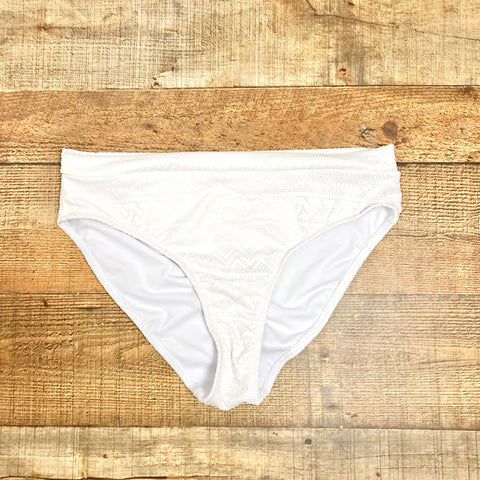 Meet Curve White Open Knit Overlay Bikini Bottoms- Size XL (we have matching top)