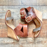 Dolce Vita Leather Double Strap Buckle Wedge Sandals- Size ~9 (see notes)